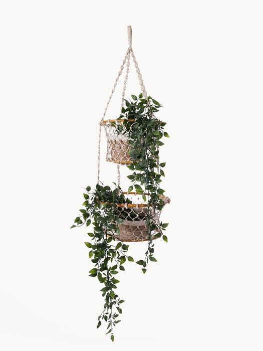 Jute Double Hanging Basket
